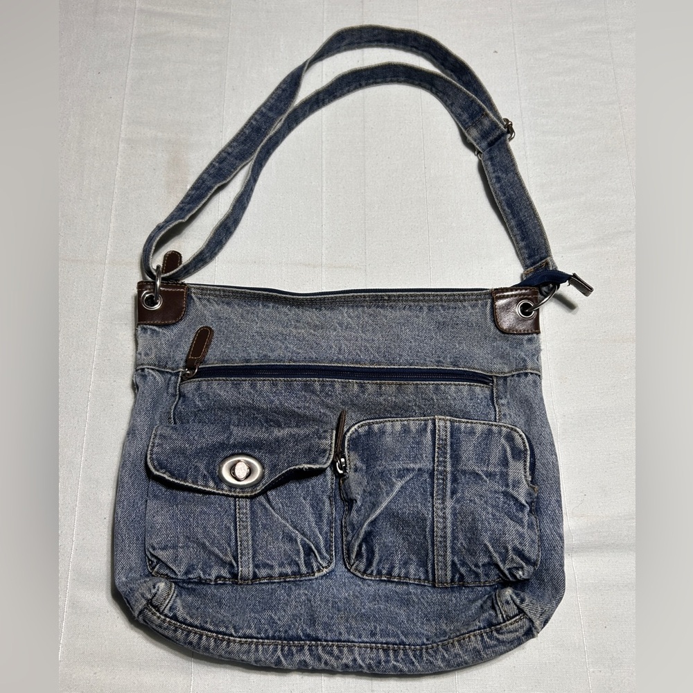 VTG Denim Crossbody Shoulder Bag